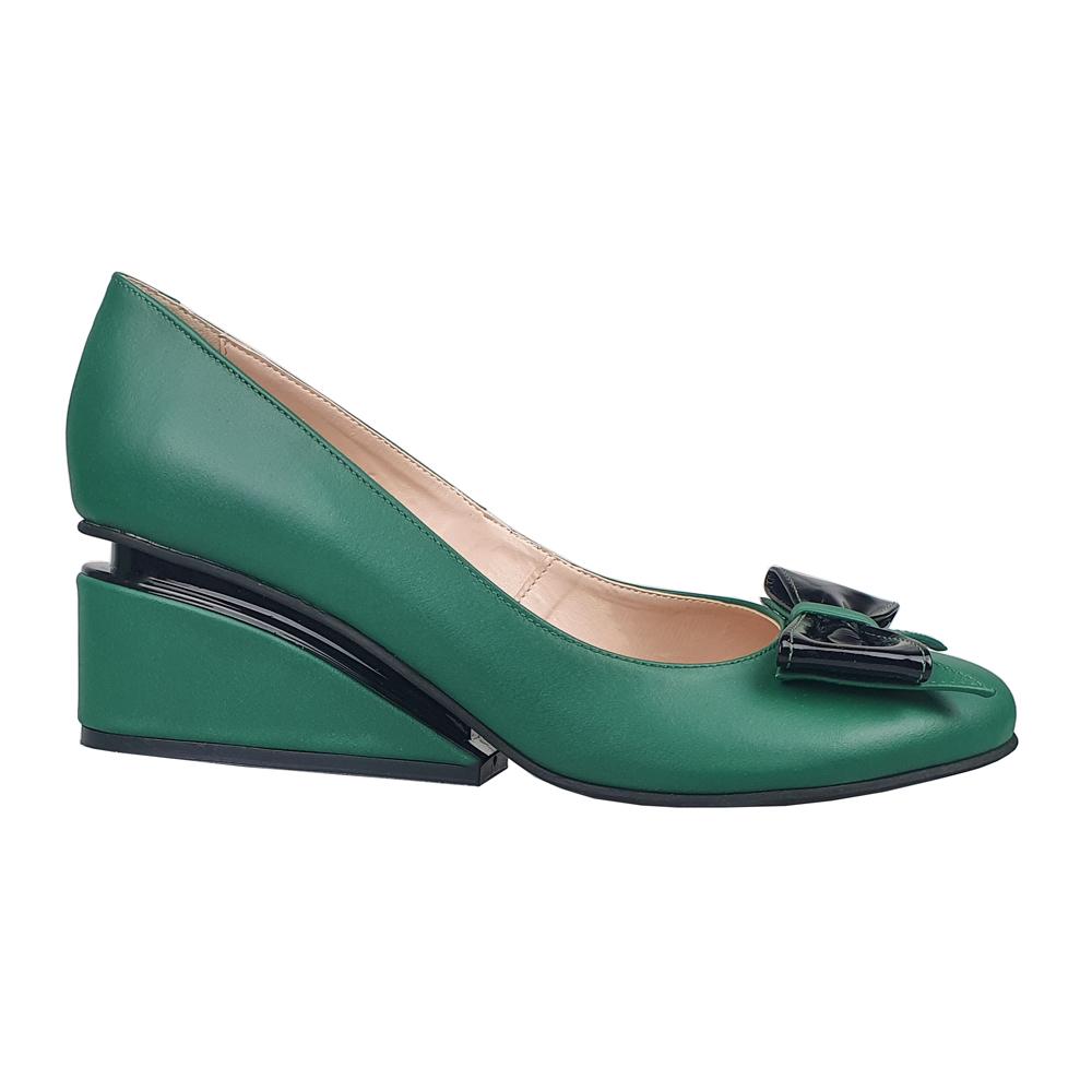 Moronic Decrement about Pantofi eleganti din piele cu toc mic verde SV144 - ShoesVision.ro