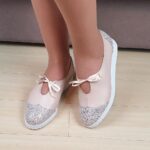 Balerini bej din piele cu talpa usoara SV149 - imagine 2