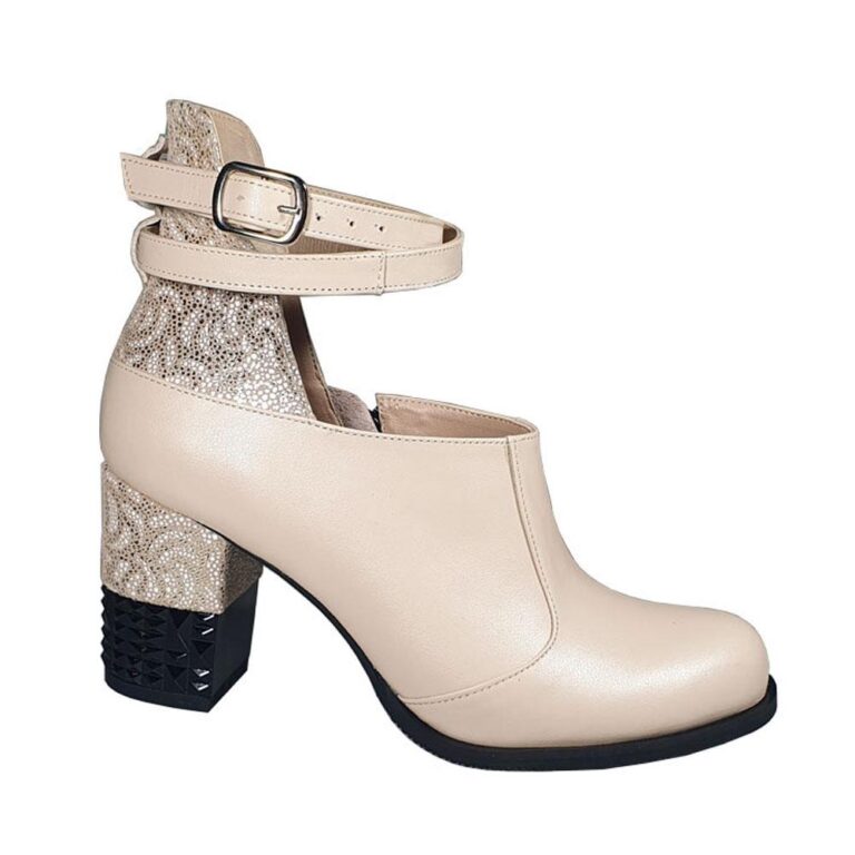 botine pantofi piele bej barete