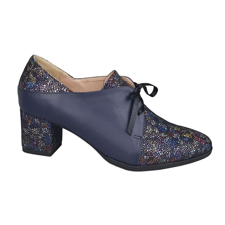pantofi piele bleumarin siret