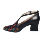 Pantofi eleganti negri din piele cu toc mic SV176 - imagine 3