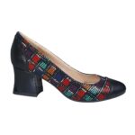 Pantofi eleganti negri din piele cu toc mic SV170