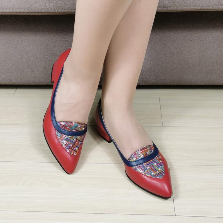 pantofi piele rosii toc jos4