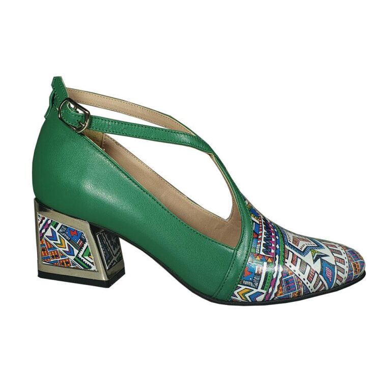 pantofi piele verzi barete anisa