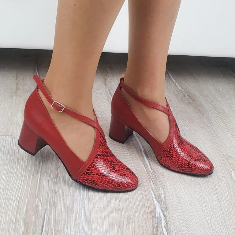 pantofi rosii piele barete4