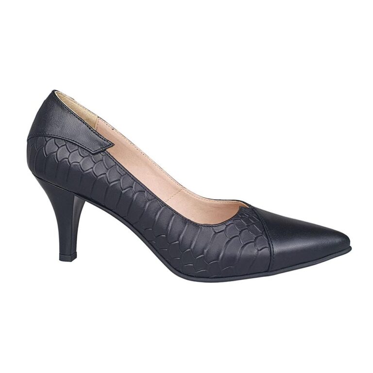 pantofi stiletto negri sarpe