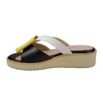 Sandale negre din piele cu talpa ortopedica usoara SV233 - imagine 3