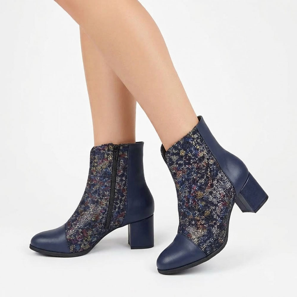 botine-bleumarin-piele-ligia23 Botine bleumarin din piele cu toc mic SV504 - imagine 1