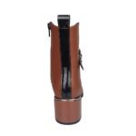 Botine maro din piele cu toc mic SV787 - imagine 4