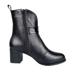Botine negre din piele cu toc mic SV796 - imagine 3
