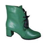 botine verzi din piele cu toc mic SV524