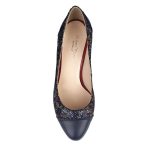 Pantofi Bleumarin din piele eleganti cu toc mic  SV302 - imagine 3
