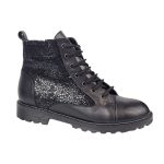 Ghete dama negre din piele cu talpa joasa SV400