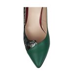 Pantofi verzi eleganti din piele cu toc subtire SV321 - imagine 2