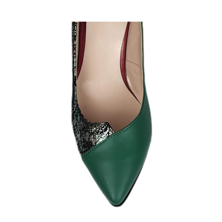 pantofi dama din piele eleganti verzi stiletto maria23