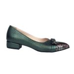 Pantofi verzi eleganti din piele cu toc mic SV320