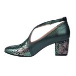 Pantofi verzi eleganti din piele cu toc mic SV330 - imagine 3
