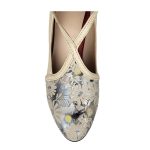 Pantofi bej unt din piele eleganti cu toc mic SV332 - imagine 3