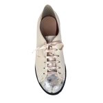pantofi bej unt dama din piele cu talpa joasa si siret SV336 - imagine 3