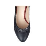 Pantofi negri din piele eleganti cu toc mic SV325 - imagine 3