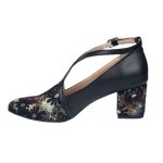 Pantofi eleganti negri din piele cu toc mic SV323 - imagine 3