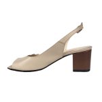Sandale elegante bej din piele cu toc mic SV293 - imagine 4