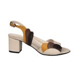 Sandale elegante bej din piele cu toc mic SV292