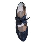 Pantofi eleganti negri din piele cu toc mic SV346 - imagine 3