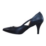 Pantofi negri din piele eleganti cu toc subtire  SV347 - imagine 3