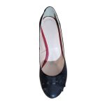 Pantofi eleganti din piele cu toc mic negru SV344 - imagine 3