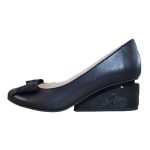 Pantofi eleganti din piele cu toc mic negru SV344 - imagine 2