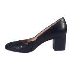 Pantofi eleganti negri din piele cu toc mic SV182 - imagine 4
