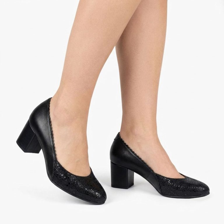 pantofi negri piele luisa12324