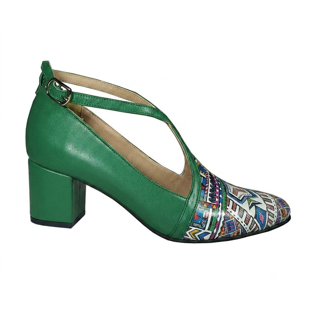 pantofi-piele-verzi-barete-anisa13 Pantofi verzi eleganti din piele cu toc mic SV338 - imagine 1