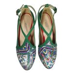 Pantofi verzi eleganti din piele cu toc mic SV338 - imagine 3