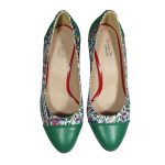 Pantofi verzi eleganti din piele cu toc mic SV339 - imagine 3