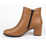 botine maro din piele cu toc mic SV421 - imagine 4