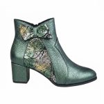 botine verzi din piele cu toc mic SV415 - imagine 2