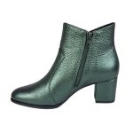 botine verzi din piele cu toc mic SV415 - imagine 3