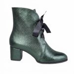 botine verzi din piele cu toc mic SV414 - imagine 2