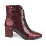 botine visinii din piele cu toc mic SV425 - imagine 2