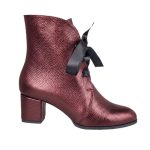 botine visinii din piele cu toc mic SV424 - imagine 2